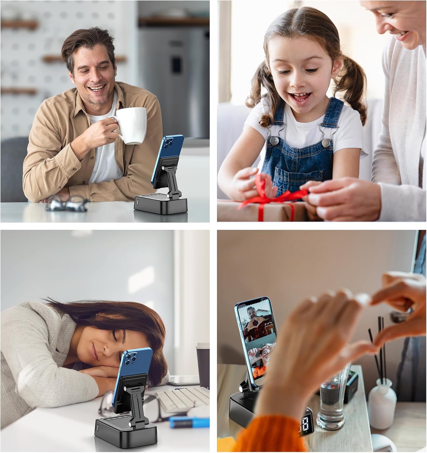 Joymate 360 Gifts for Men and Women, Phone Stand with Bluetooth Speaker and Rotable Angle Adjustable Phone Holder