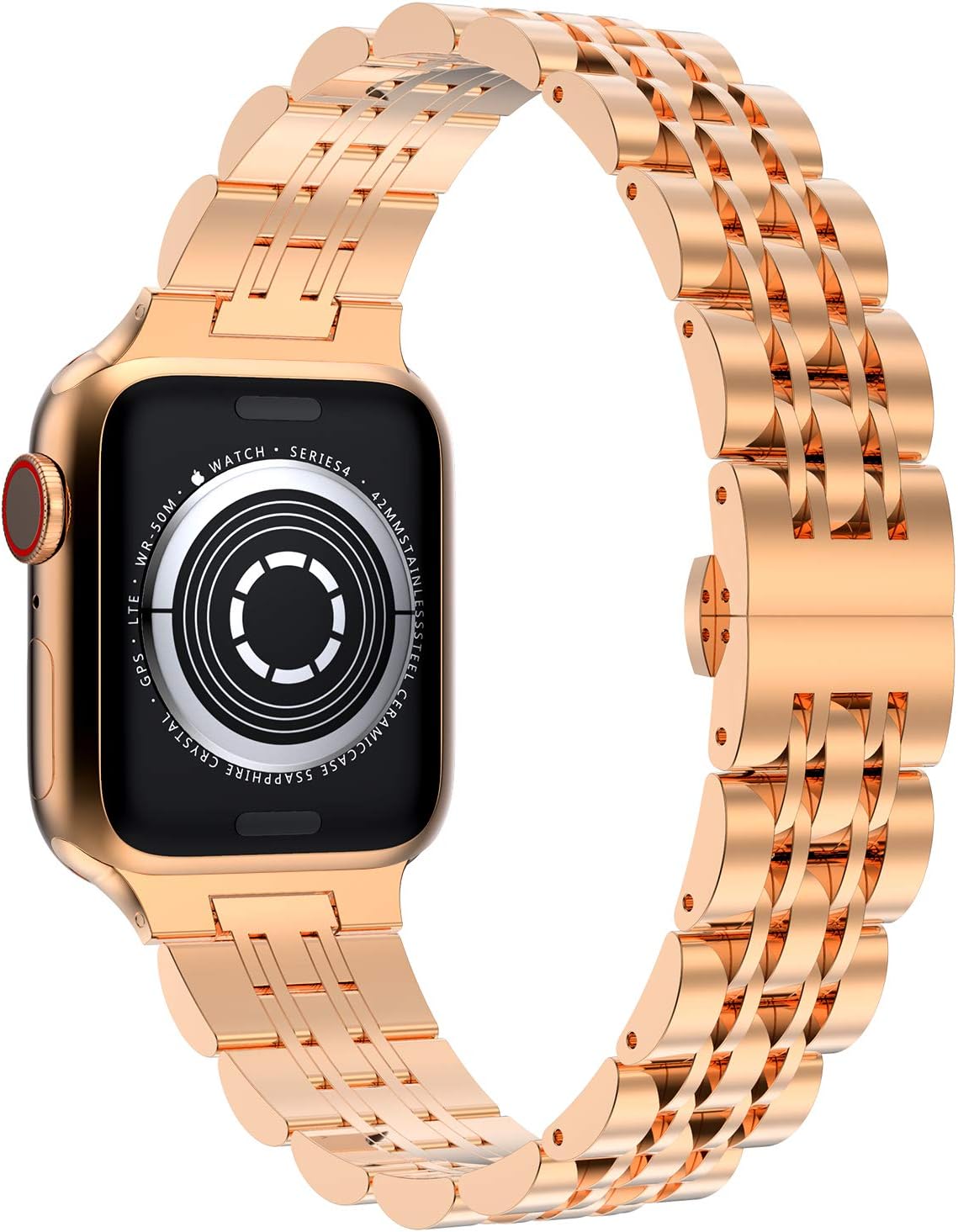 38mm 40mm 41mm 42mm 44mm 45mm 7/6/5/4/3/2/1 CTYBB Compatible with Apple Watch Band for Women, Rhinestone Metal Jewelry