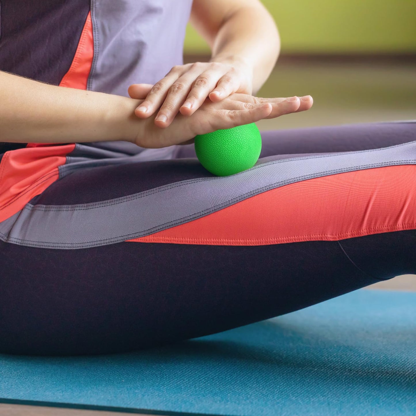 2-Pack Firm Lacrosse Massage Balls- for Deep Tissue, Trigger Point & Myofascial Release Therapy, Relieve Muscle Knots (Green&Blue)