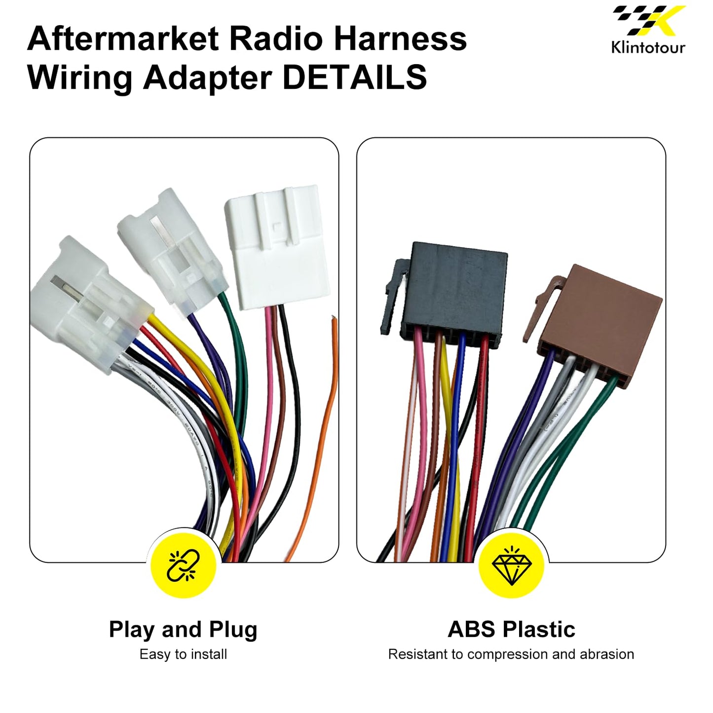 1998-2006, 20Pin RAV4 Aftermarket Radio Wiring Harness Compatible with Toyota Universal ISO Car Stereo Adapter with SWC