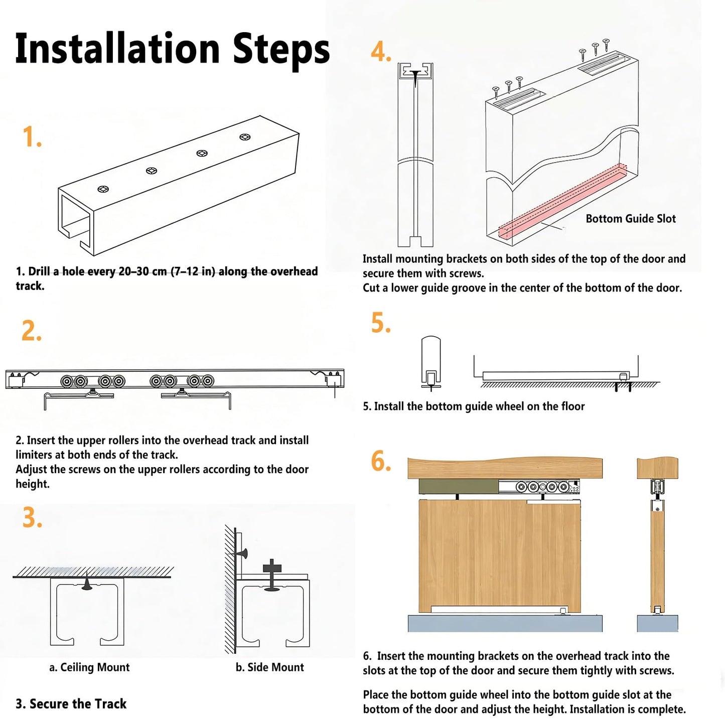 Hanging Bypass Sliding Door Hardware Kit, Ceiling Mount Double Rail System, Aluminum Track for Bedroom Closet Bathroom Single/Double Door(Silver,380cm/150 inch)