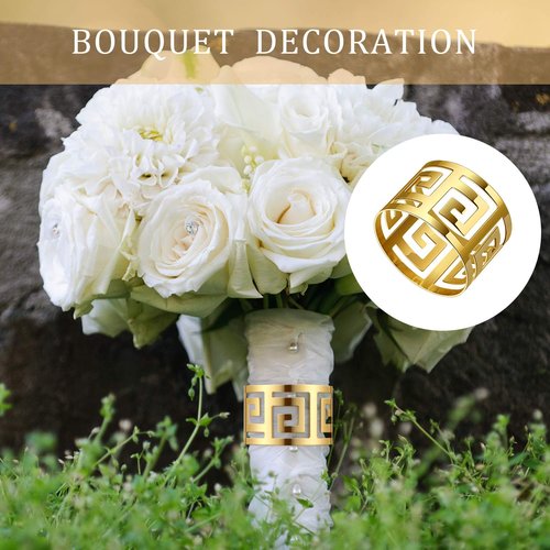 200 Pcs Gold Napkin Rings Hollow Out Napkin Rings Holder Set Metal Serviette Buckle Bulk for Dinner Table Decoration Christmas Holiday Wedding Party Birthday Banquet Gathering