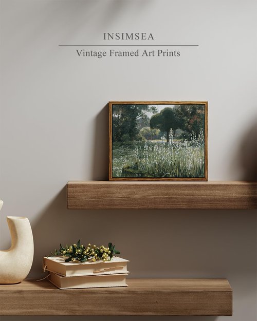 InSimSea Meadow Flowers Wall Art Print - Framed Canvas Decor for Home Office | 8x10in