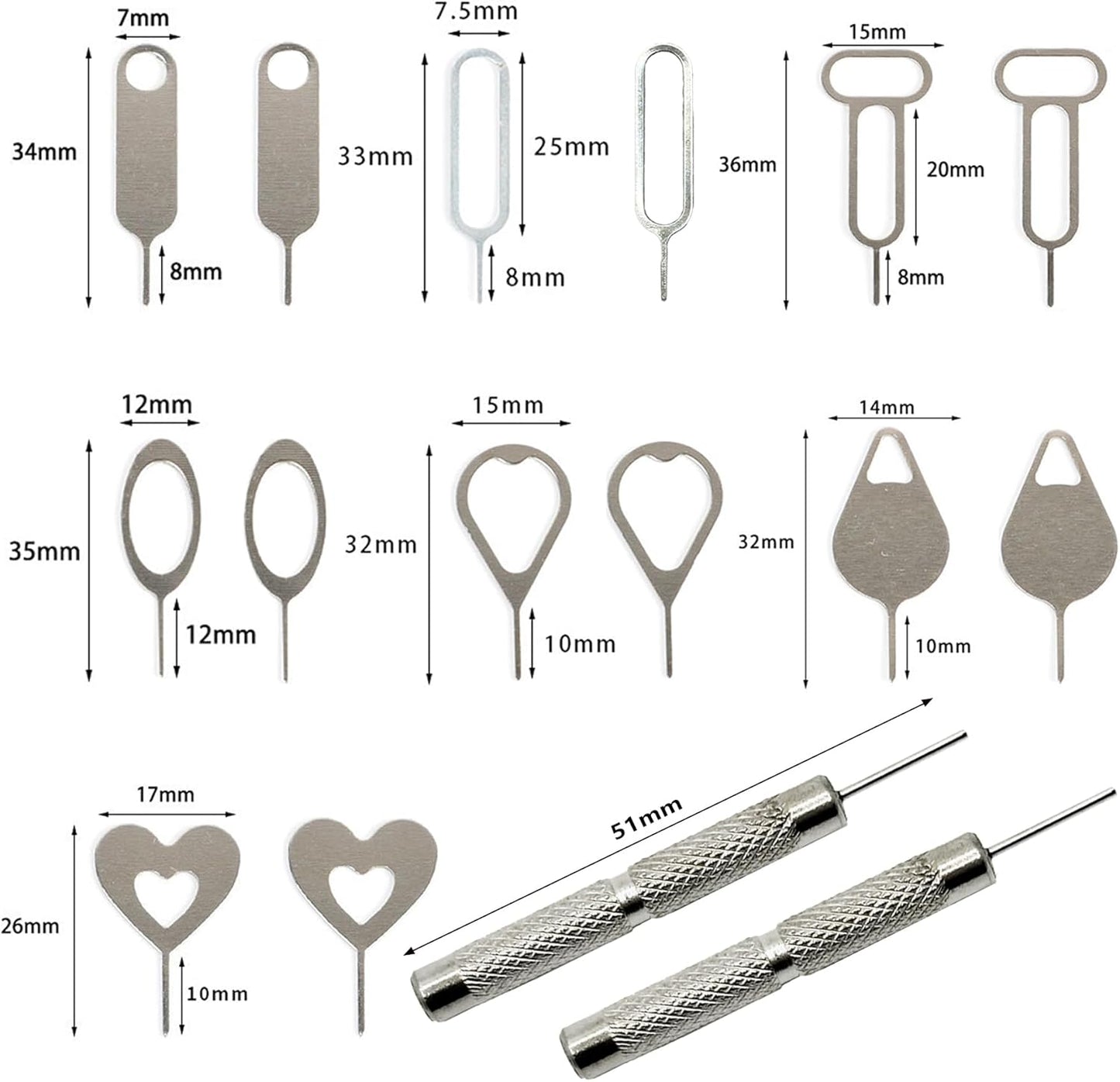 16 Set,SIM Pcs SIM Card Removal Tool Tray Openers Needle Ejector for All iPhone iPad Samsung Galaxy Smartphones & Smart