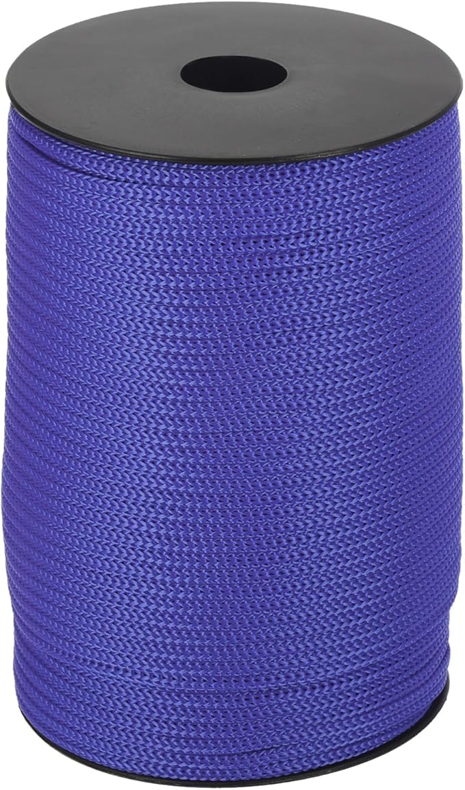 MECCANIXITY 5/32 Inch Polypropylene Rope Braided Ropes, 328ft Camping Rope Hollow Utility Cord for Clothesline, Hiking, Outdoor, Dark Blue