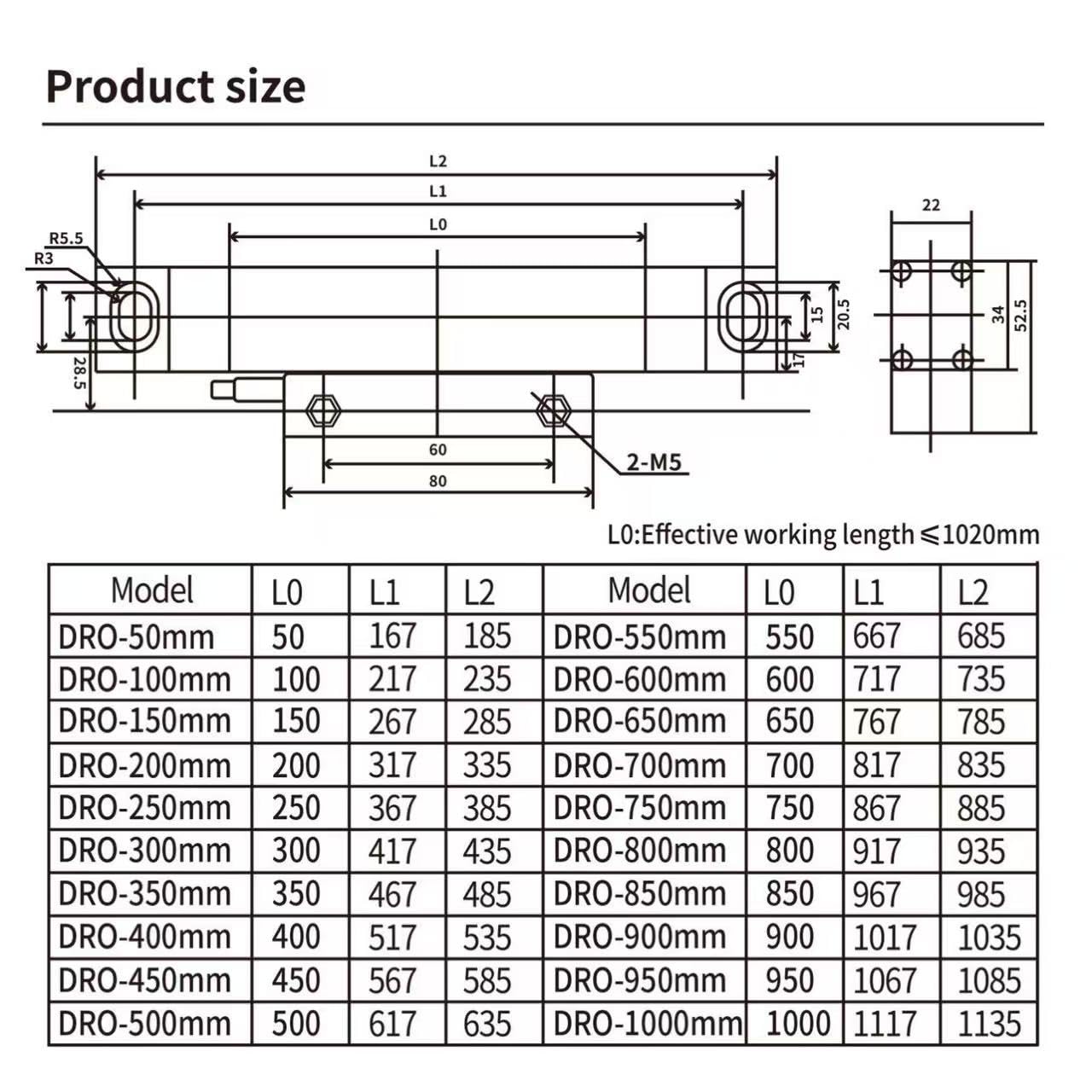 DRO Digital Readout 2 Axis 3 Axis Screen DRO Readout Display Linear Scale for Bridgeport/Knee Mill Milling Machine Lathe Machine Tools (SDS-3MS)