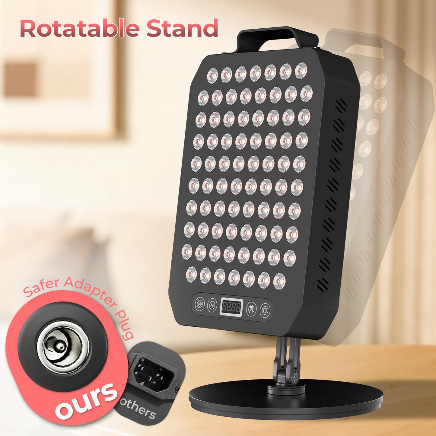 Red Light Therapy Panel for Face and Body, 78 LEDs Dual Chip 660nm Red Light & 850nm Near Infrared Light Device with Rotatable Stand and Magnetic Remote for Skin, Sleep, Athletic Performance