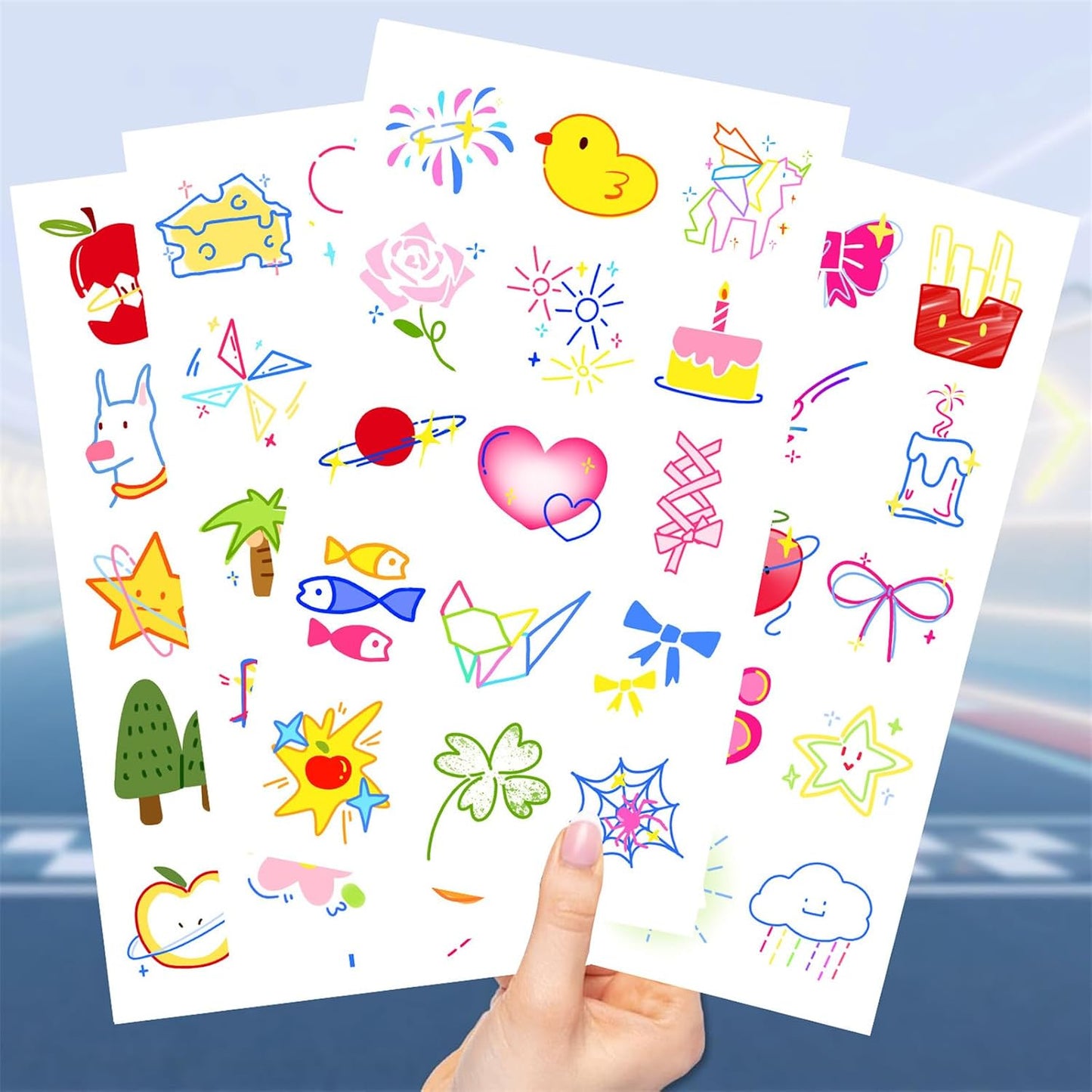Luziwiox 10 (colourful-A2) teenagers Temporary Tattoos Sticker for Kids Designs | Waterproof Temporary Tattoos toys