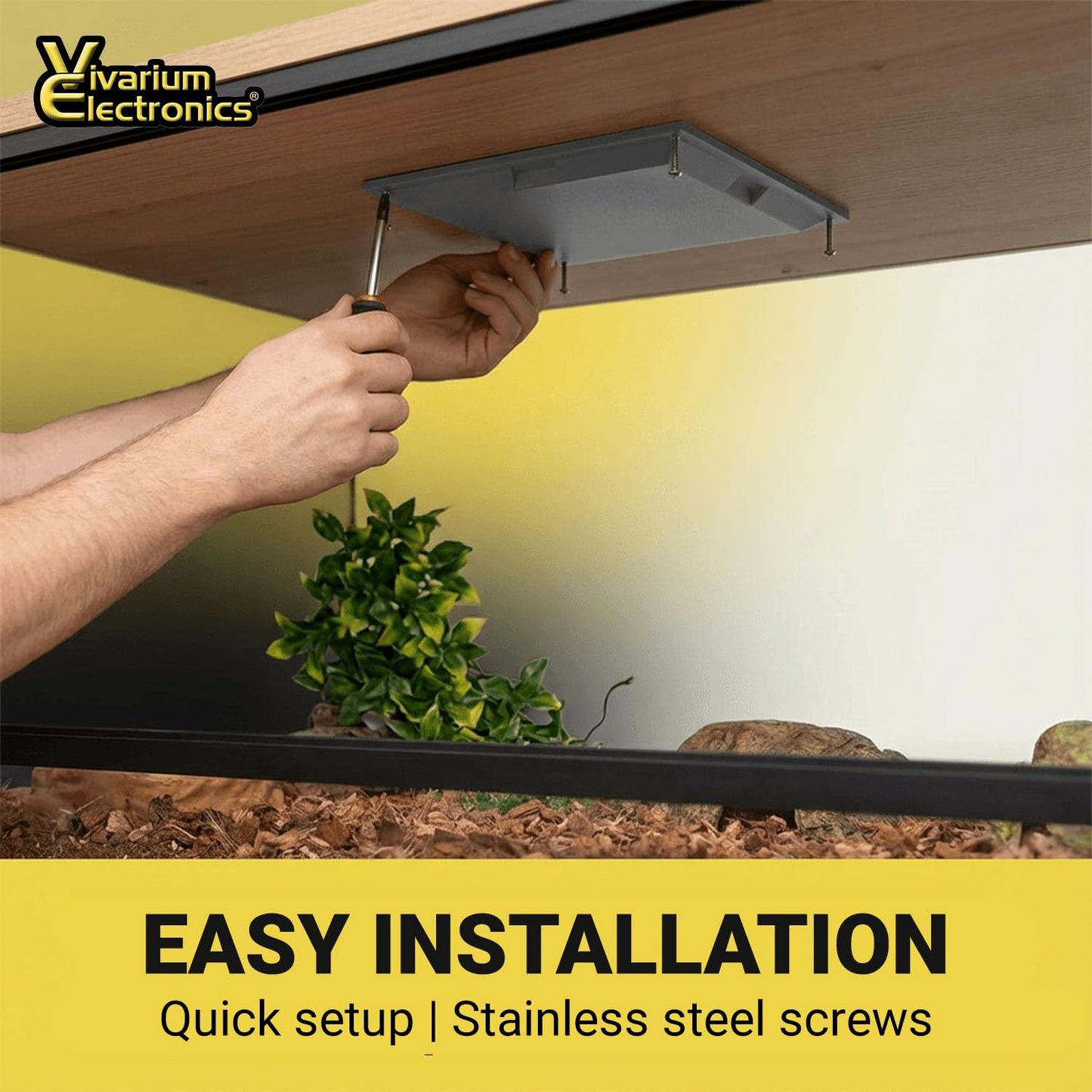 Vivarium Electronics Radiant Heat Panels Made in USA 40W–Premium Reptile Heater Mounts Easily with Included Screws Reptile Heat Panel, Snake Heater, Bearded Dragon, Gecko and Hermit Crab Accessories