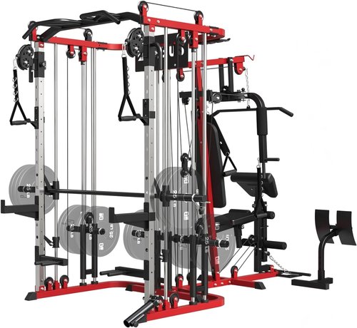All-In-One Home Gym System - Multi-Function Smith Machine with Cable Crossover | Full Body Workout Station