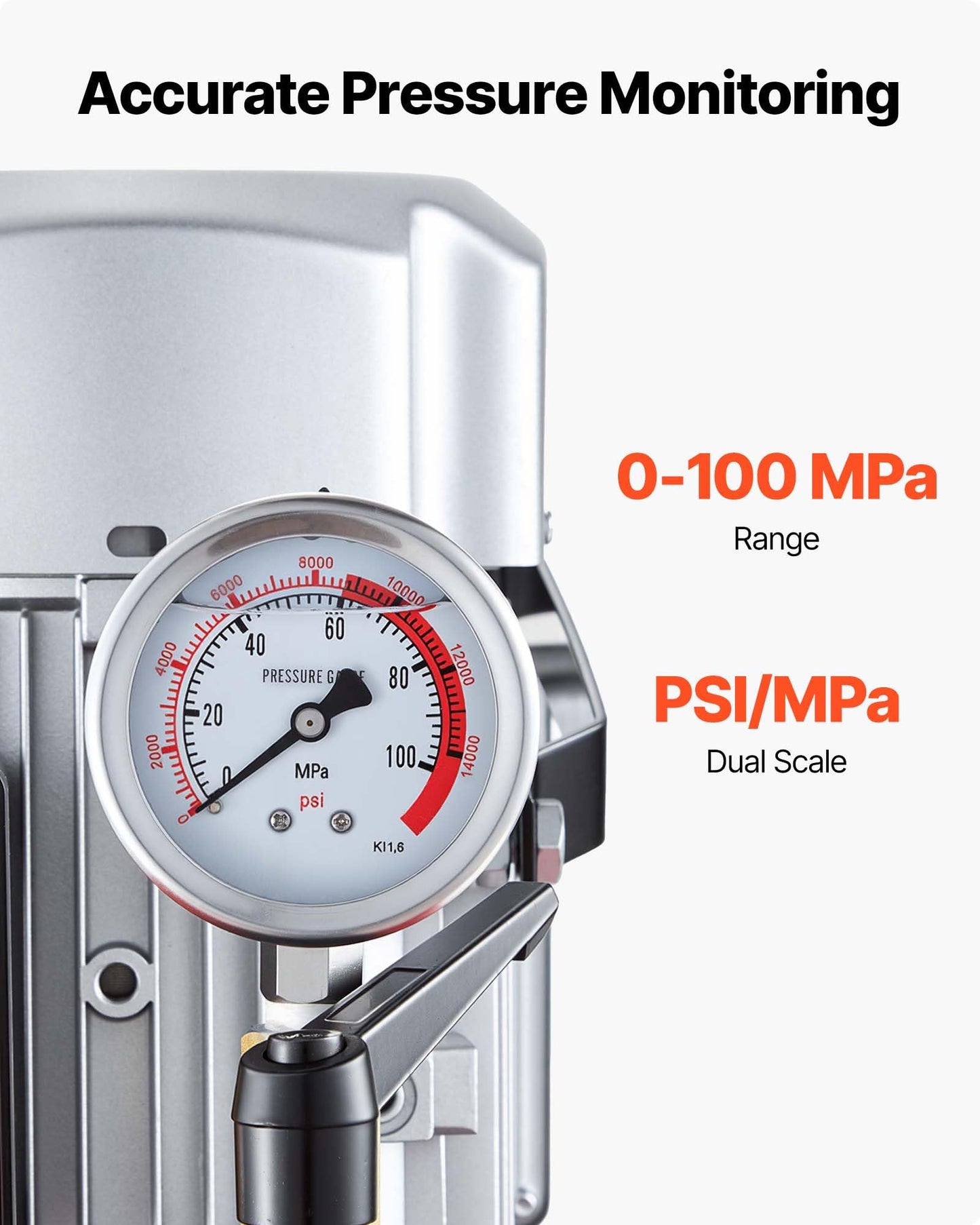VEVOR Electric Hydraulic Pump, 750W 10,000 PSI, 120V Single Acting Electric Driven Hydraulic Pump Power Pack Unit, with Manual Valve, 2.1 Gallon / 8L, for Punching, Bending, Single Acting Cylinders