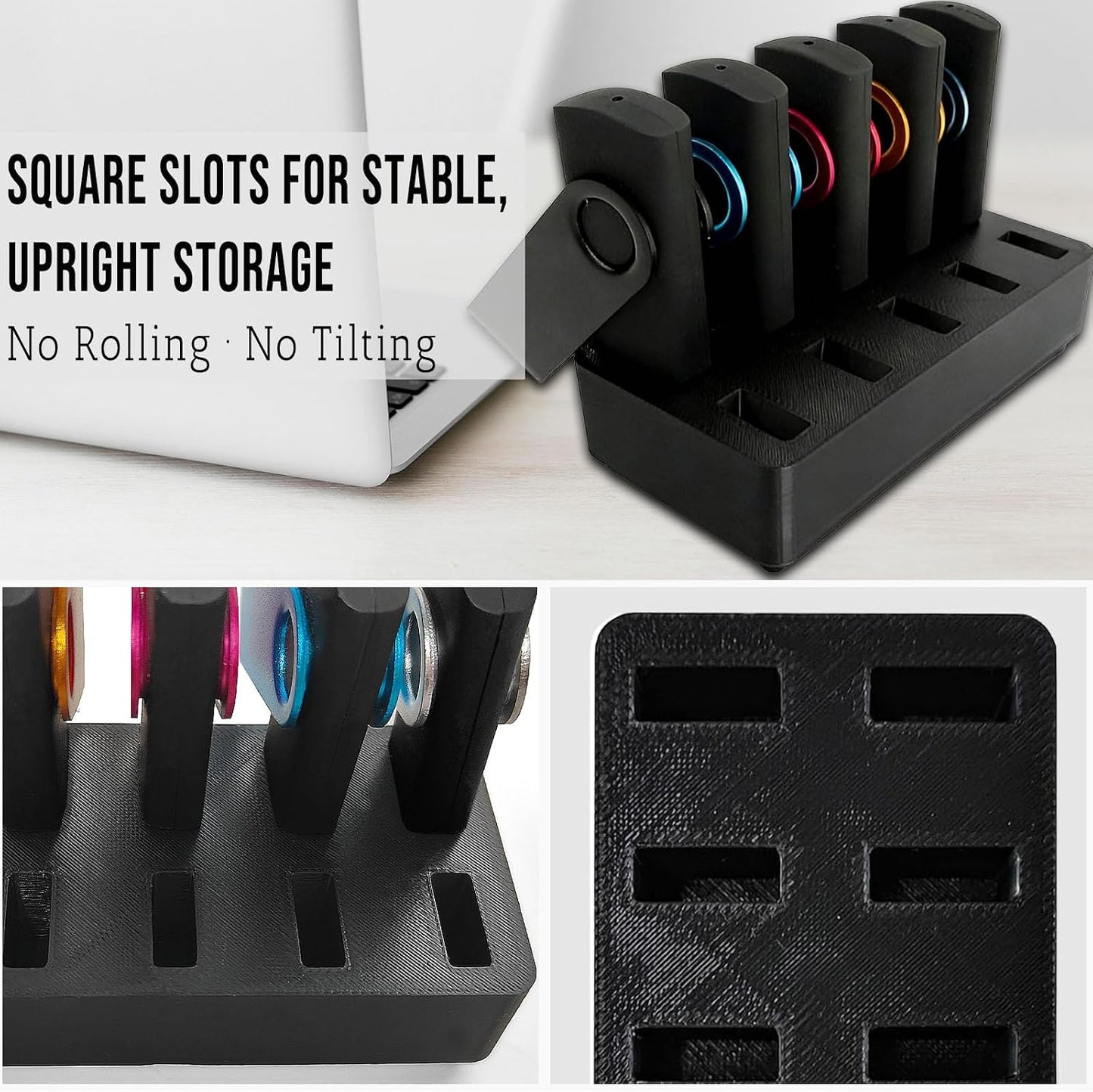 FEWINA Flash Drive Desk Organizer Stand USB Holder Storage Electronic Accessories Organizer for USB Flash Drive Stand