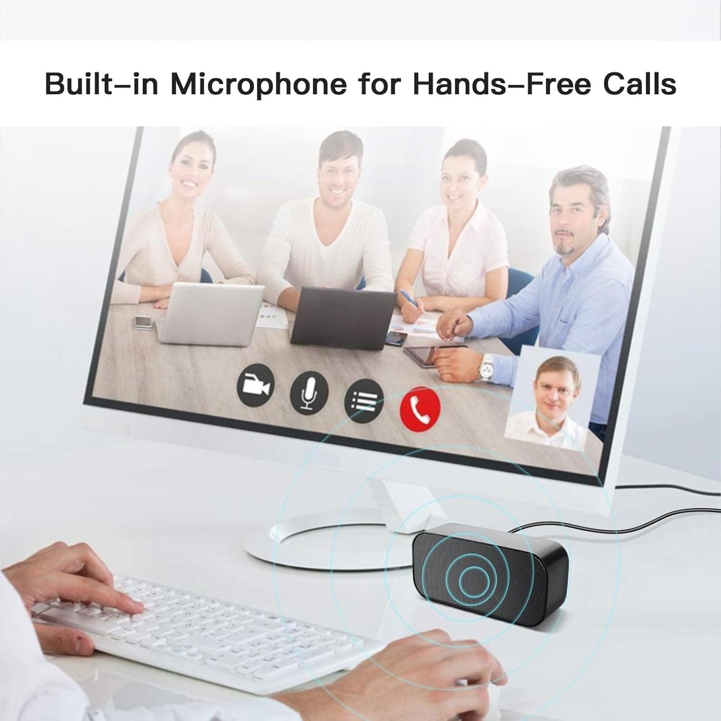 shuley Computer Speaker for Desktop, Wired PC Speaker, Portable USB Speaker for Laptop, Plug and Play, Sound-bar