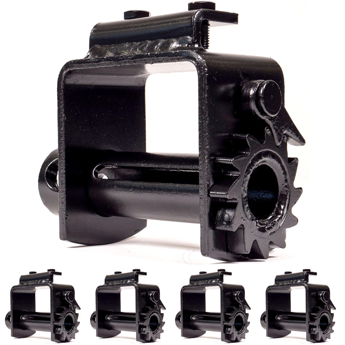 US Cargo Control Standard Portable Winch for Flatbed Trailer (5-Pack), 4 Inch Winch Holds Up 20 Feet of 4 Inch Webbing, Bolt-On Winch with 2 Set Screws for Bottom Mount, 5,500 LBS Working Load Limit