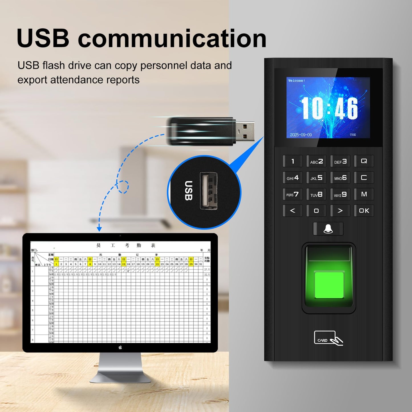 XYBkey Complete Biometric Fingerprint Security Access Control System Kit, RFID Keyboard Door Lock, Time and Attendance System, Smart Remote Control Door Opener, 600-Pound Electromagnetic Lock + ZL