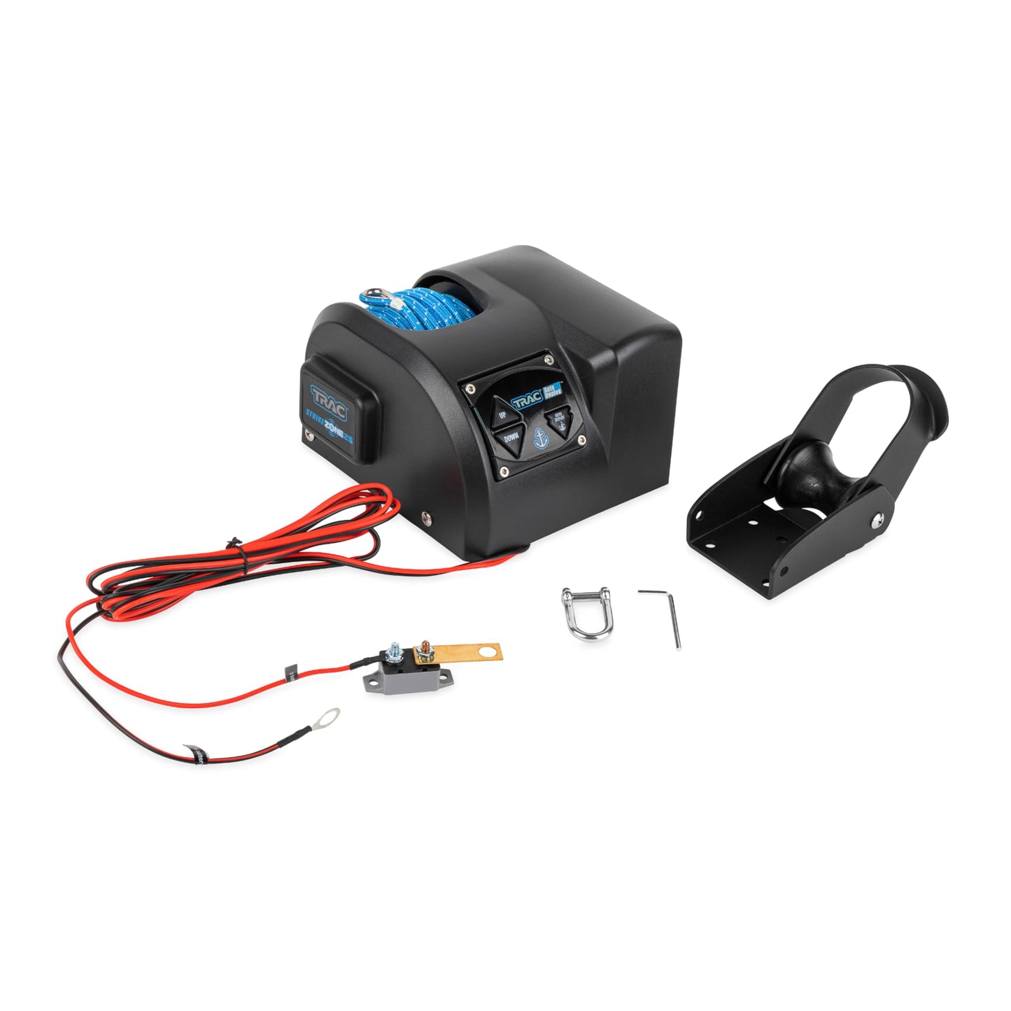 Camco TRAC Outdoors StrikeZone 25 Electric Anchor Winch with All Steel Gear Motor and Easy to Use Buttons for Automotive and Towing Winches, Black