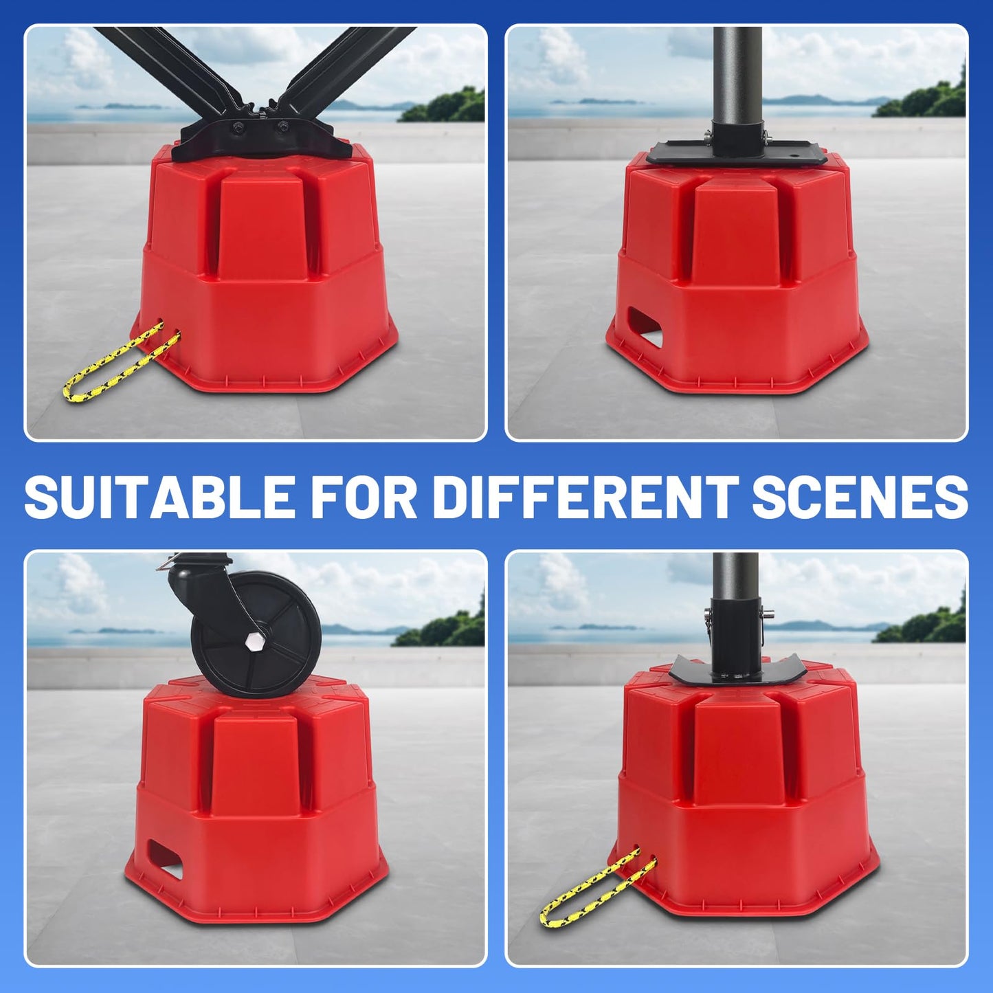ROBLOCK 8"H Trailer Jack Block 4 Pack with Bag Rope, Heavy Duty RV Stabilizer Blocks for Any Tongue Jack, Post, Foot, 5th Wheels, Round, Square or Scissor Stabilizer, RV Essentials for Travel Trailers