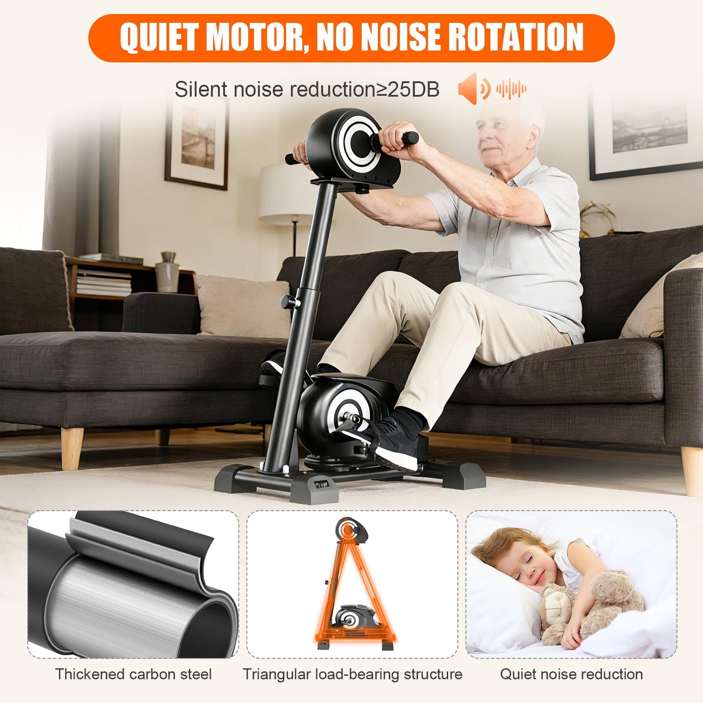 RECOVION Electric Rehabilitation Exercise Bike, arm and Leg Motorized Pedal Exerciser and Rehabilitation Trainer, Suitable for Knee, Foot, and arm Rehabilitation.