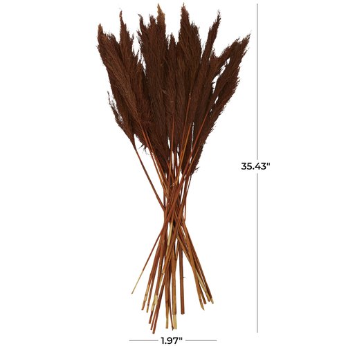 Deco 79 Dried Plant Pampas Home Decor Natural Foliage Natural Dried Foliage with Long Stems, Foliage for Decoration 2" x 1" x 35", Copper