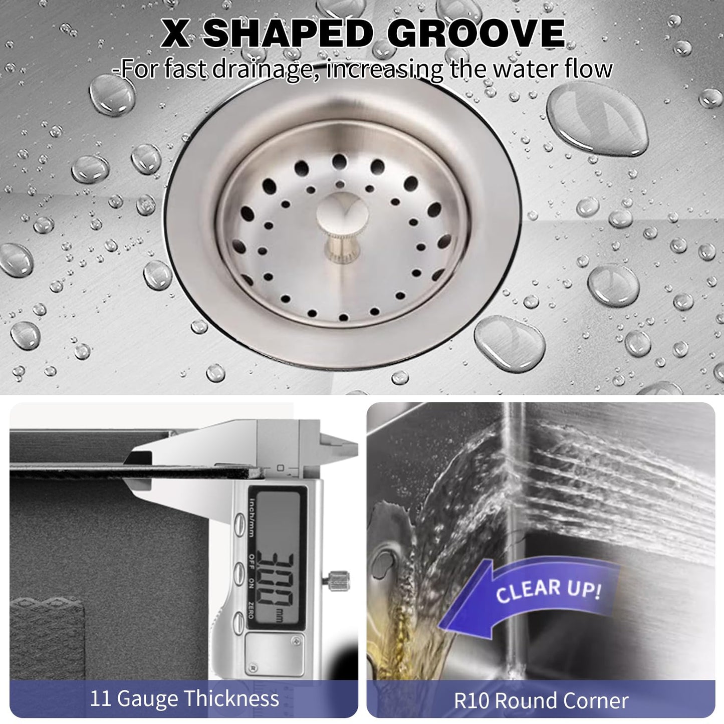 24x18 Inch Kitchen Sink With Dual Cover-Stainless Steel Undermount Single Bowl Kitchen Sink Built-in Ledge Drop In Workstation Sink Fully Covering Sink To Create Temporary Workspace/Drainage Area