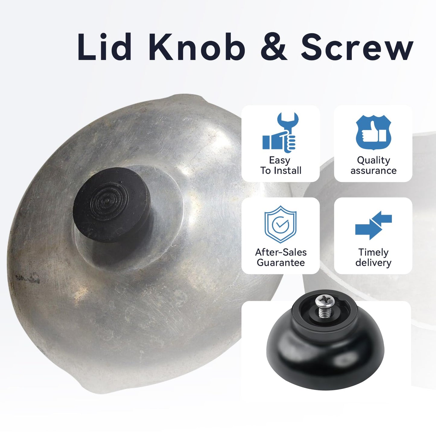 Ciuouient Lid Knob Replacement/Cookware Pot Knob(1PCS Cover knob with Screw) Fits for Magnalite GHC,Wagner Ware (1Pcs Round)