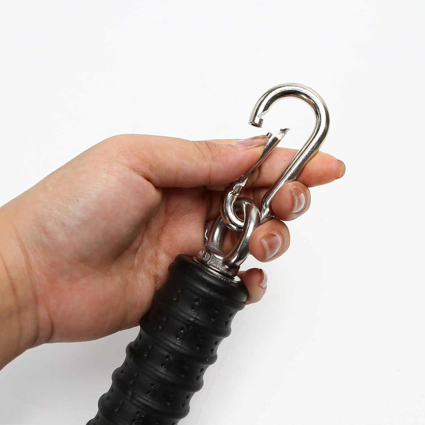 2Pcs Ergonomic Single Handle Tricep Attachment Cable Machine, Maximum Advantage Grip Attachments, Pull Up Rope, Rope Arm, Pulldown Bar Workout, Strength Hand Grips for Gym (2 Carabiners Included)