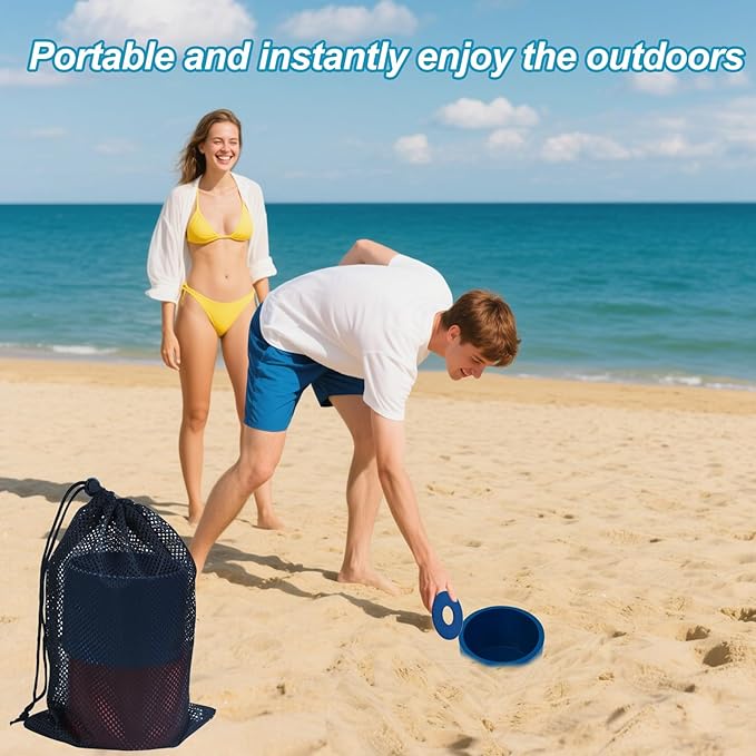 Washer Toss Game Sets Includes 2 Solid Wood Targets and 8 Metal Washers, Portable Beach Cornhole Game Ring Toss Games Outdoor Beach Yard Games for Kids Adults and Family