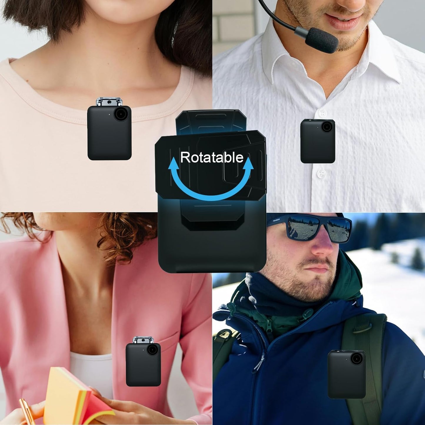 Lenofocus 1080P 64GB Body Camera Mini Wearable Body Cam, Small Size Clip on Pocket POV Camera, Portable Sports Video