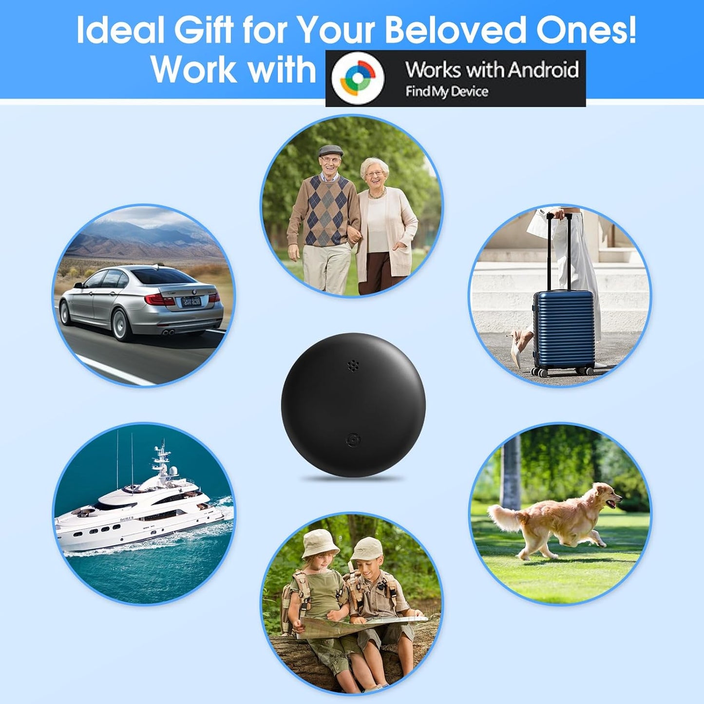 SCIREATH Mini GPS Tracker for Vehicles (for Android), Hidden Car Location Tracker w/Magnetic Case, Mini Hidden Item