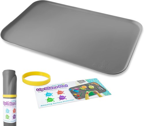 Just Messin’ Silicone Art Mat - Reusable Non-Slip, Heat-Resistant Design | 16"x26", Gray, Perfect for Kids' Crafts
