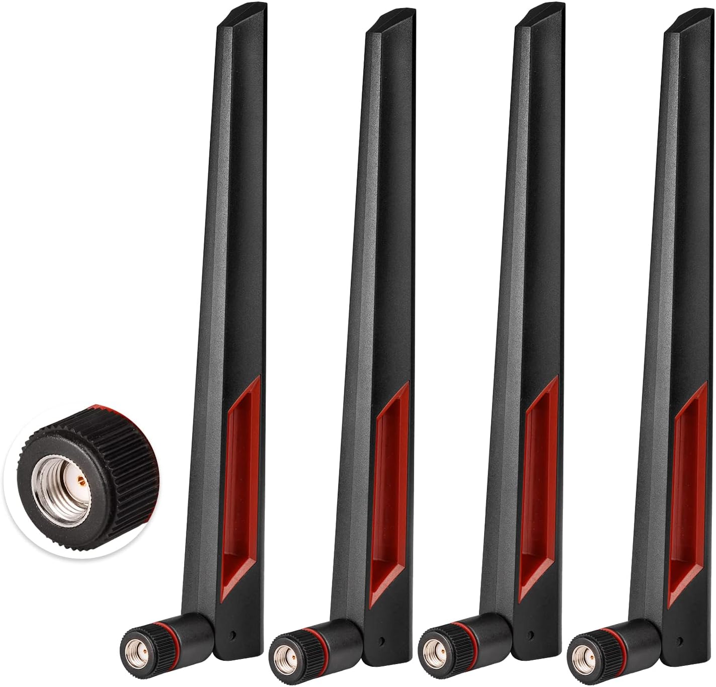 Superbat 2.4GHz 5GHz 5.8GHz 4pcs WiFi Antenna with RP-SMA Male Connector, Dual Band Antenna for PCI-E WiFi Network Card