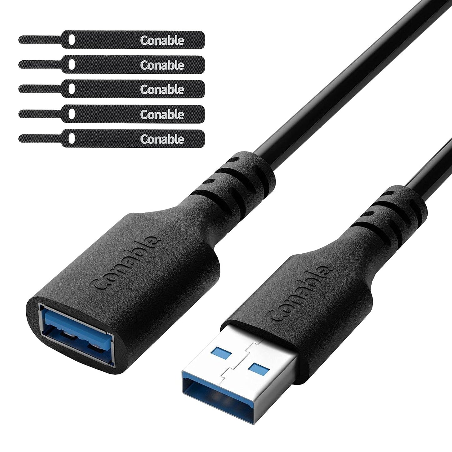 3 Pack 3.0 4 5Gbps 5 USB Extension Cable Feet, USB A Male to Female Extender Cord, Data Transfer for Webcam, Printer