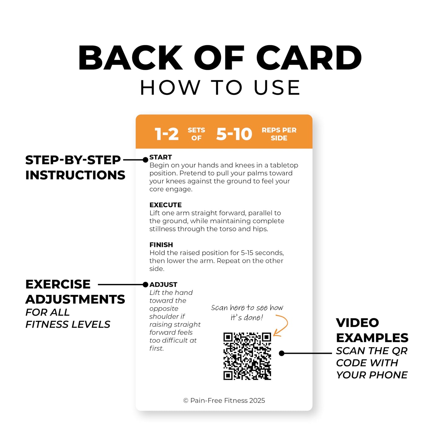 30 Exercise Cards Balance & Stability 3X5'' - Training Exercise Deck of Cards for Women & Men - Beginner to Intermediate - QR Video Guides & Inclusive Artwork - Tear-Resistant