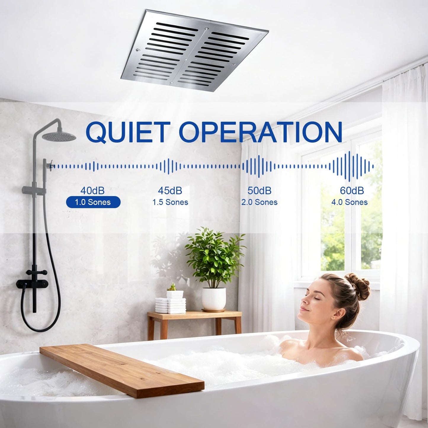 Hakazeni 200-230CFM Powerful bathroom exhaust fan, silent ceiling ventilation fan, easy to install, suitable for shower,Rooms Up to 200 Sq. Ft. sauna, laundry room