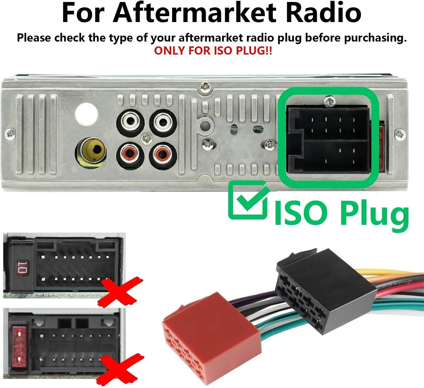 2006-2011, 1996-2001 Plug16 RED WOLF ISO Car Radio Stereo Wire Harness Adapter Compatible with Honda Civic CRV Acura