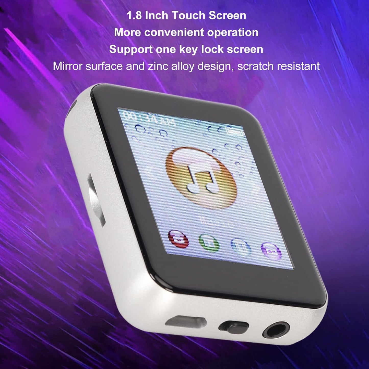Dilwe 8G MP3 1.8 Inch Mp3 Player with Bluetooth, Player with Pedometer and Speaker, Portable HiFi Digital Music Player