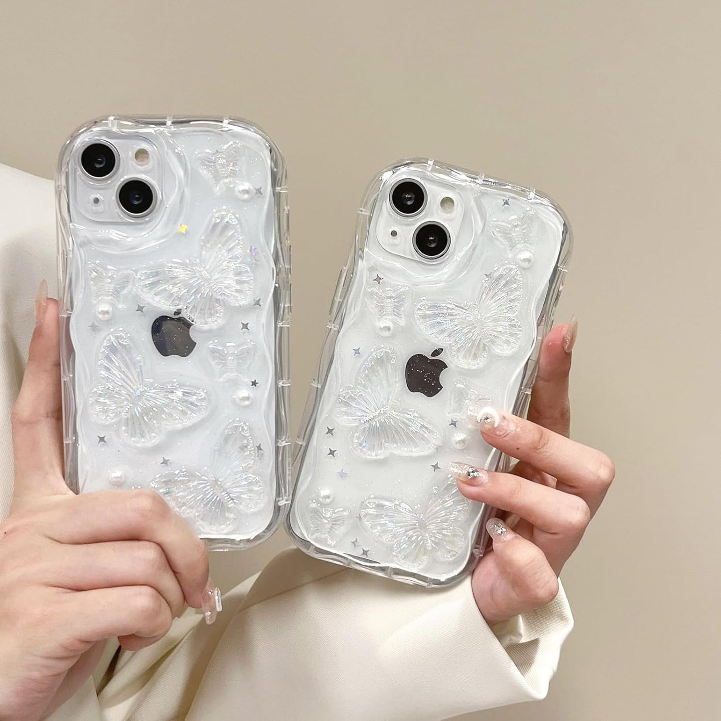 Cutecasee 3D 11, Phone Case for Women/Girls, Butterfly Crystal Bling Glitter Clear Case for iPhone Compatible