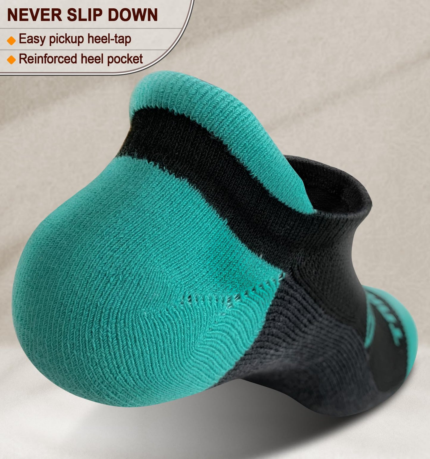 BULLIANT Socks For Women 6Pairs-Womens Athletic Ankle Socks No Show Cushioned for Walking Running-Compression Arch Support(6Pairs,Shoes Size:Women 8-10)