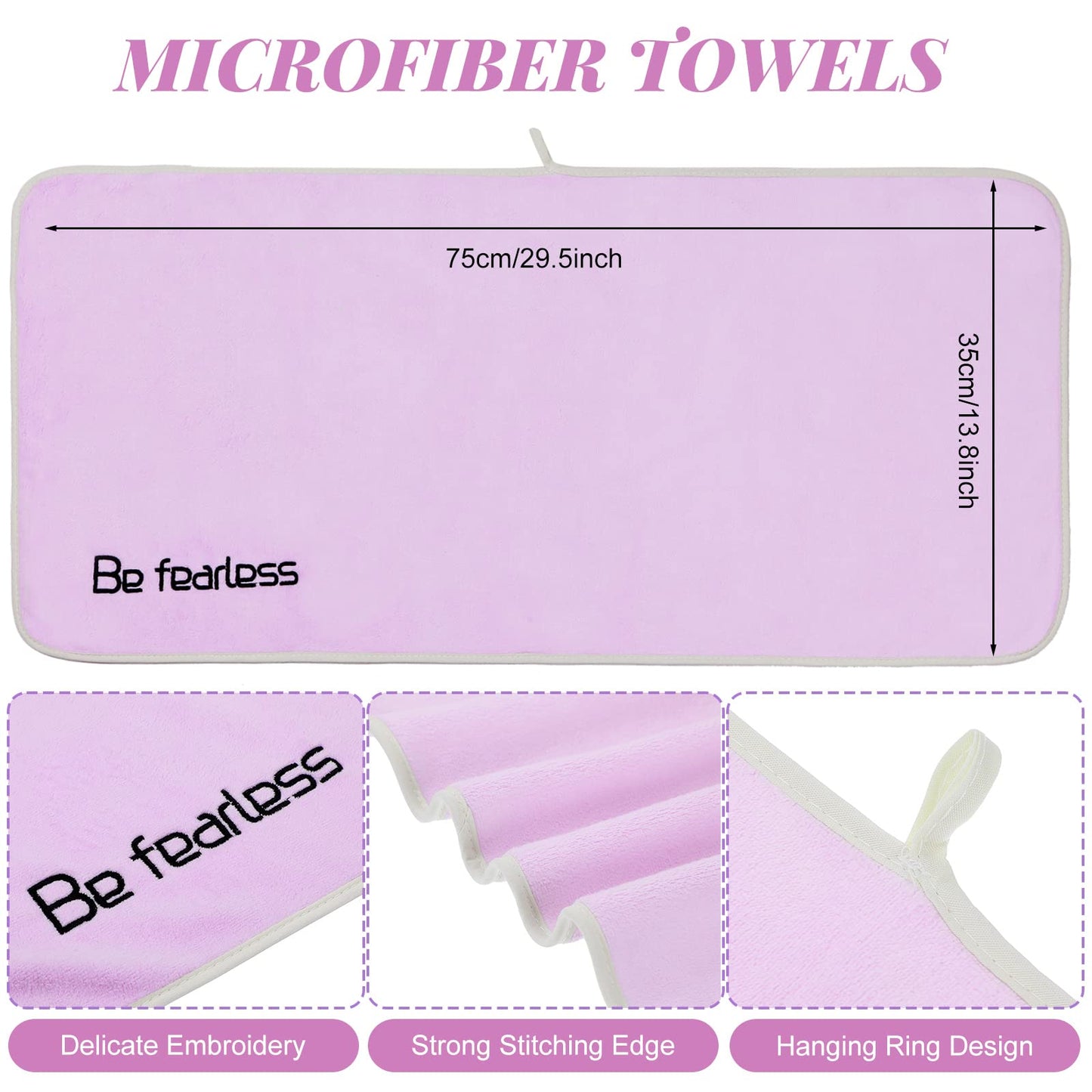 Peryiter 24 Pcs Microfiber Gym Towels for Men and Women, Soft Be Fearless Sweat Workout Towels for Yoga Sports Exercise Fitness Bath Home Cycling Swimming Camping