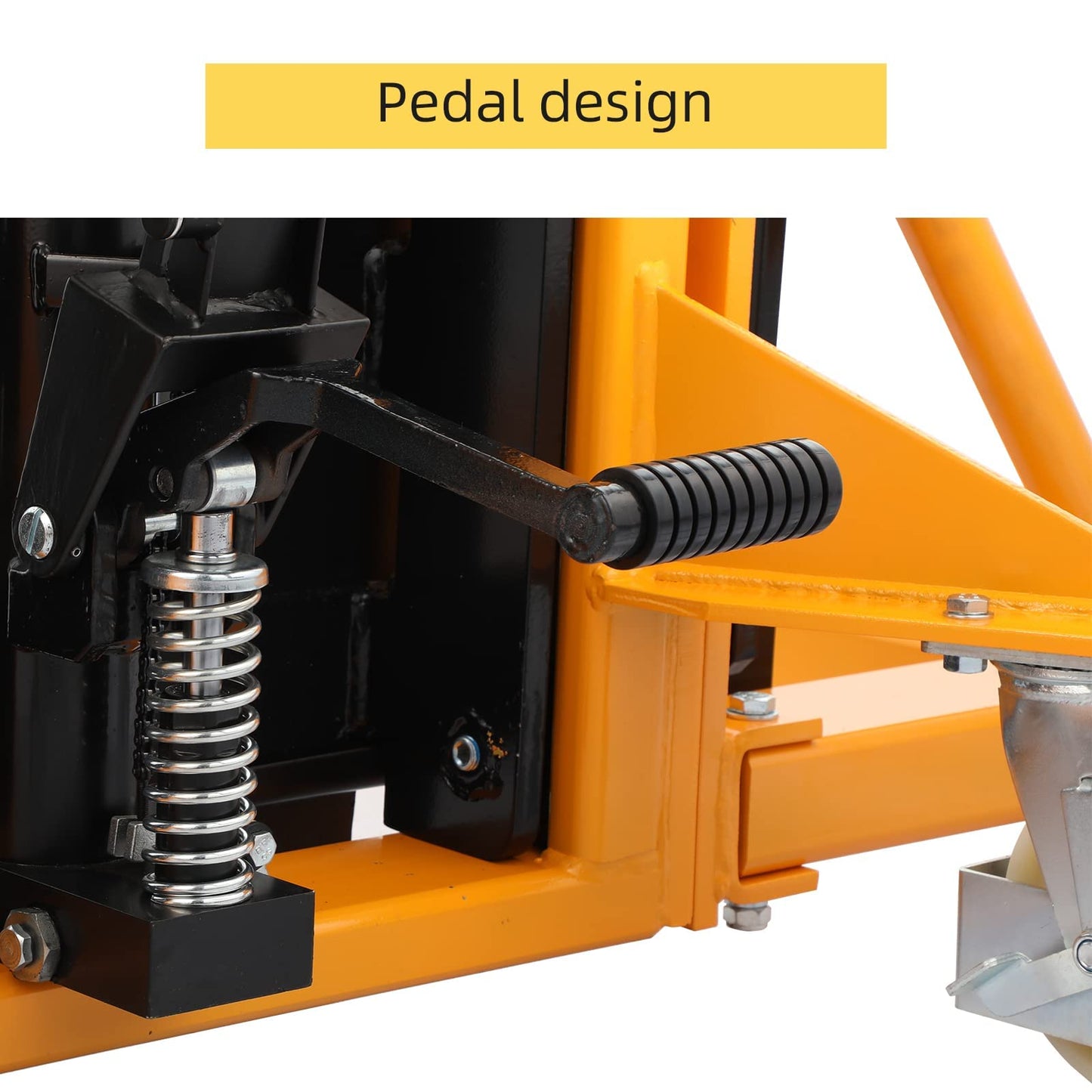 APOLLOLIFT Manual Stacker Hand Pallet Forklift 1100lbs Capacity 63" Lifting Height with Fixed Legs and Adjustable Forks Suitable for Open Bottom Pallet
