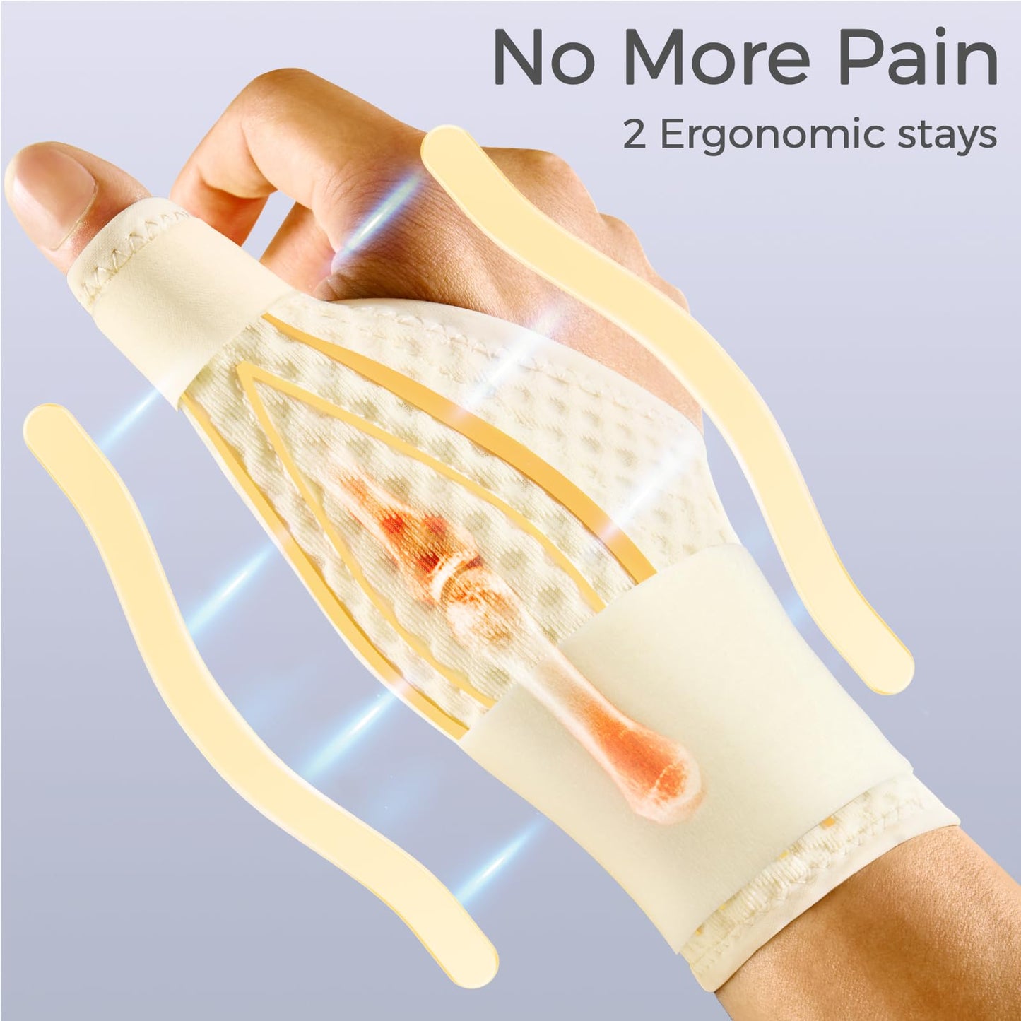 FREETOO Stable Thumb Brace Right Hand Left Hand for Arthritis Pain and Support, Thumb Splint for De Quervains Tenosynovitis,Trigger Thumb and Wrist Stabilizer for Tendonitis, Sprain.Beige Right L