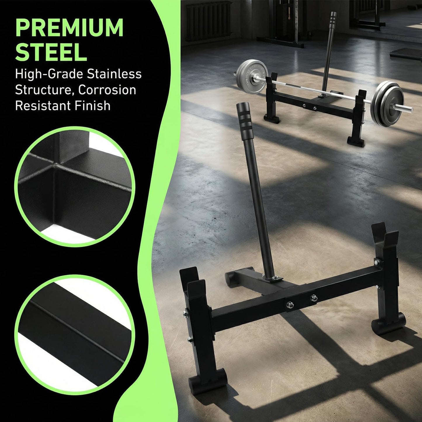 UBCTECH Deadlift Barbell Jack Stand, Heavy Duty Steel Deadlift Jack for Easy Changing Plates, Anti-slip Handle Deadlift Stand, Home Gym Deadlift Exercises, Weight Training Equipment