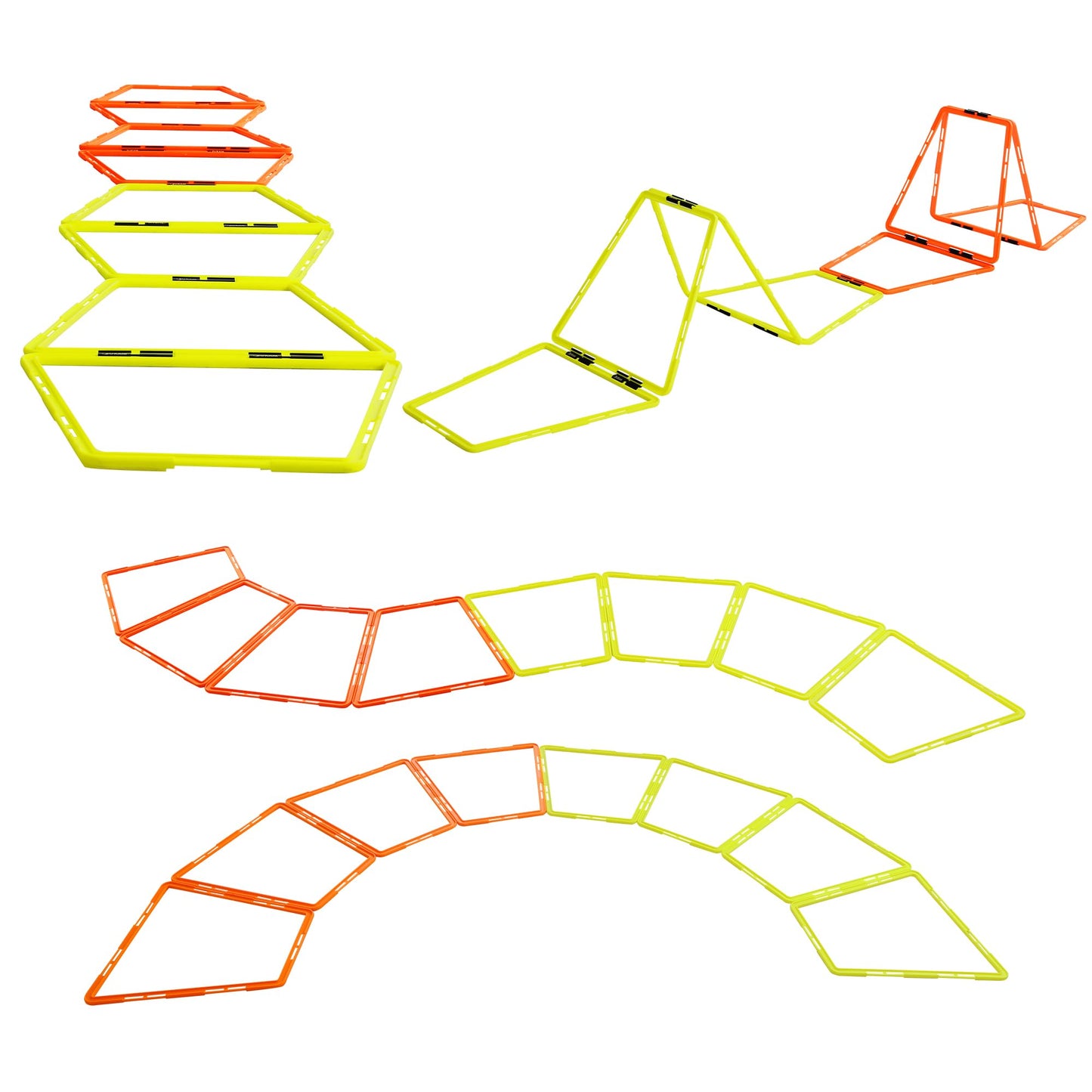 ZUKAM Trapezoid Agility Rings for Speed Training & Agility Footwork Training Speed Hurdles Ladder with Carrying Bag (12 Rings)