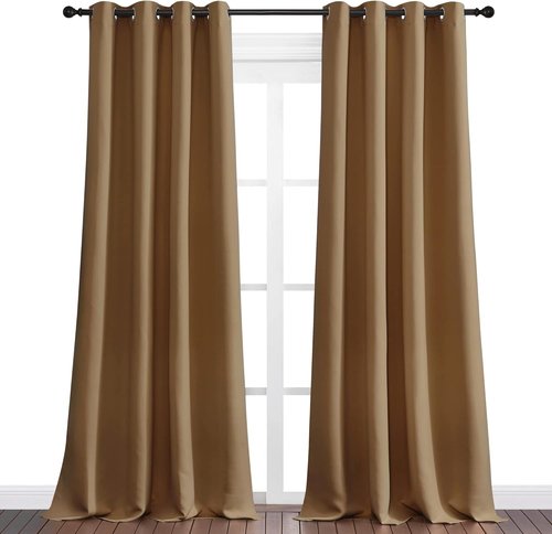 NICETOWN Blackout Curtains - Noise Reducing & Draft Blocking | 90-Inch Length, Gold Brown (2 Panels)