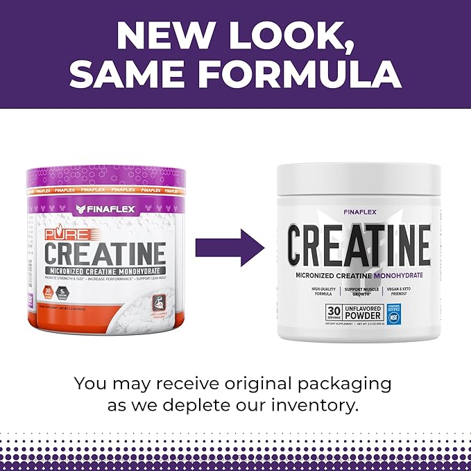 FINAFLEX Pure CREATINE, Unflavored - 5.3 oz - Promotes Muscular Strength, Size & Performance - 100% Pure, Micronized Creatine Monohydrate - NSF Certified - 30 Servings