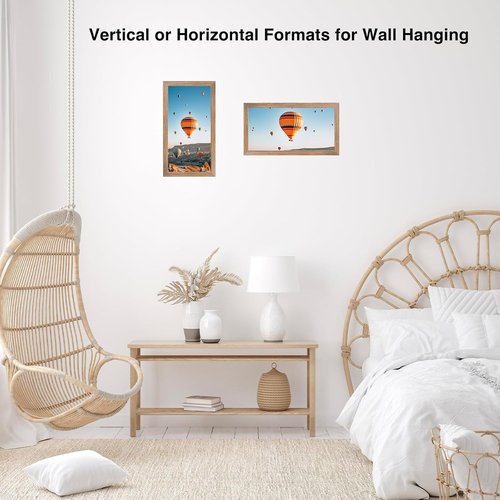 JCJMY 8x17 Rustic Brown Picture Frame - Versatile Wall Hanging for Horizontal & Vertical Photos