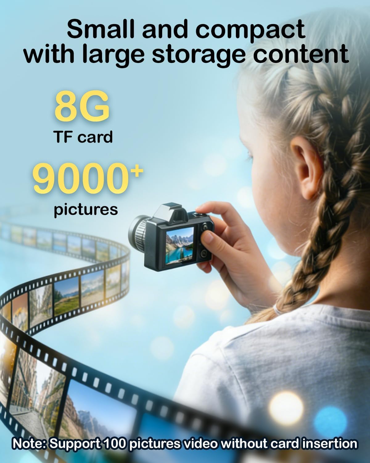 WZVZ Camera,1080P 4X 8GB Mini Keychain Digital Tiny Portable Camera with Zoom, SD Card & Full Accessories, Ideal