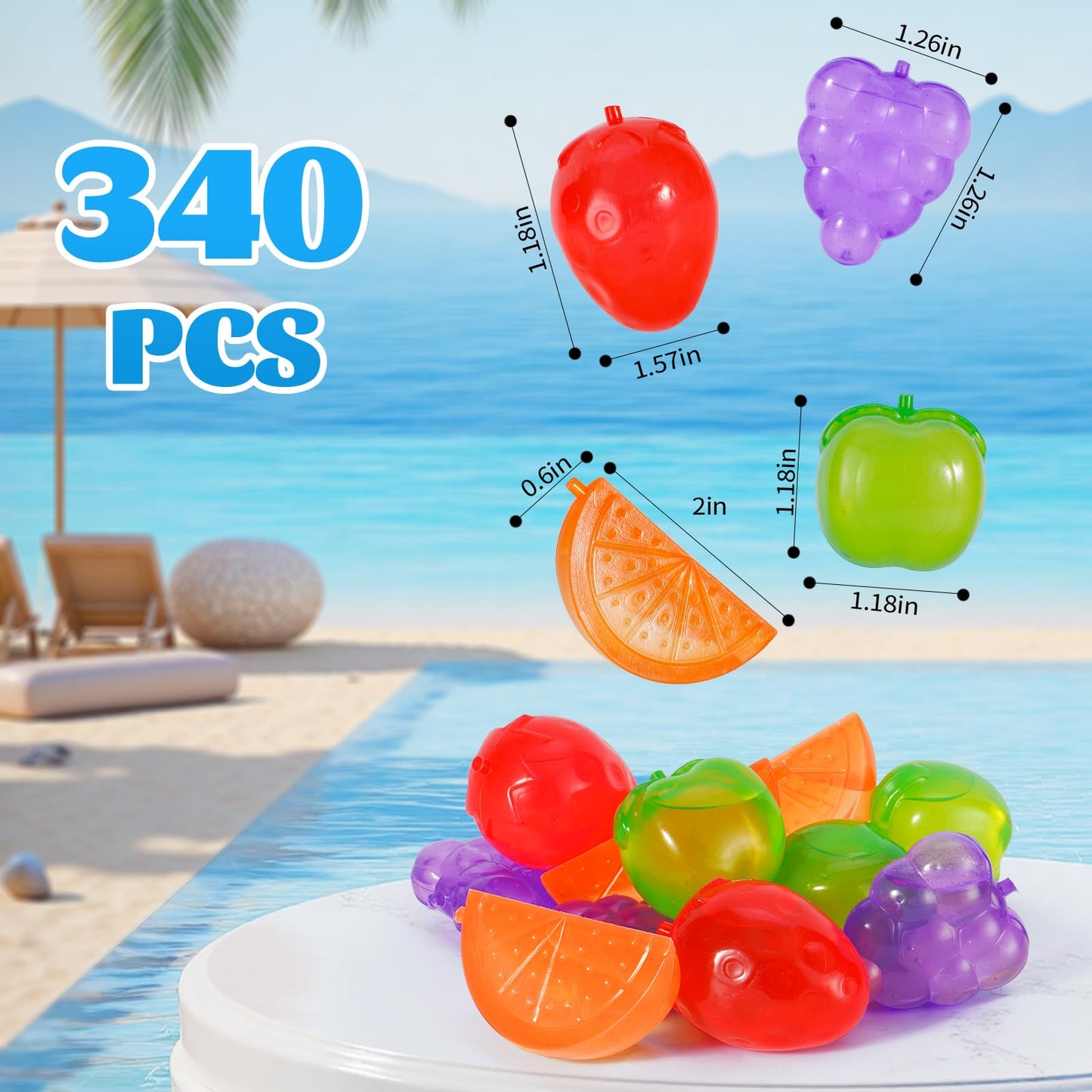 340 Pack Reusable Ice Cubes for Drinks, BPA-Free Plastic Ice Cubes, Refreezable & Washable Ice Cubes Reusable Without Diluting for Whiskey, Coffee, Parties, Camping & Ice Bath
