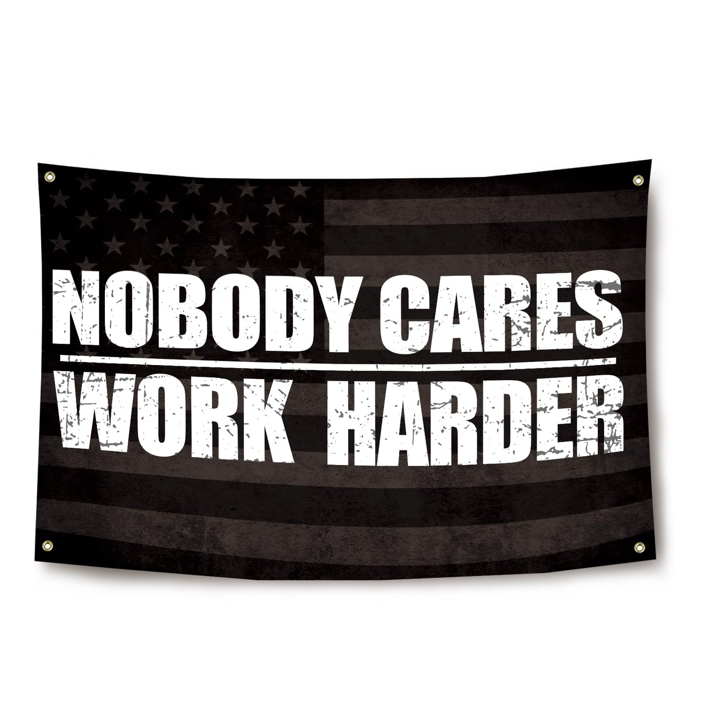 Lyeedoom NOBODY CARES WORK HARDER Motivational Gym Banner - Fitness Wall Art for Home Gym & Office - Workout Encouragement Tapestry with Inspirational Quote for Exercise Room and Dorm Decor