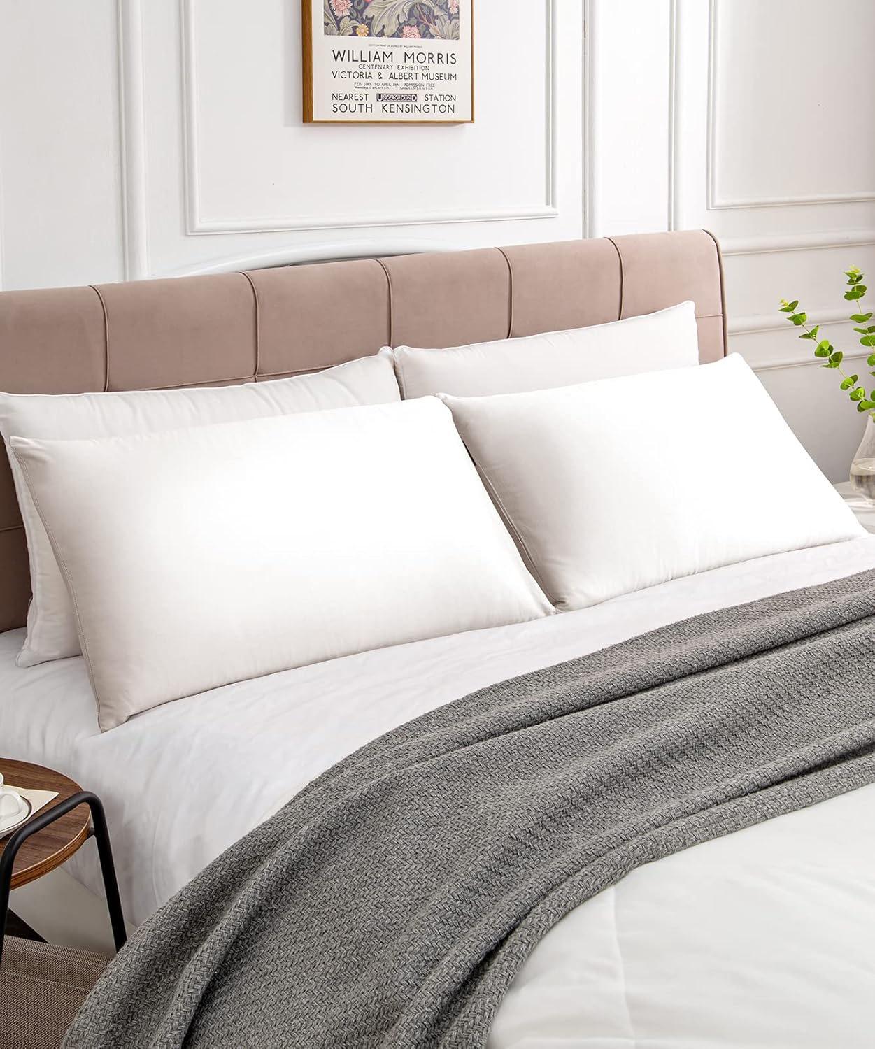 Warmstar King Size Cotton Pillow Cases - Set of 2, 600 Thread Count, Soft & Breathable, White 20x36 Inches
